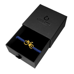 PULSERA BICICLETA GOLD BLUE